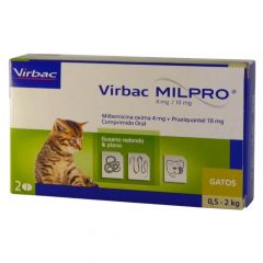 MILPRO 4mg/10mg GATO 0,5 a 2 kg x 2 COMP.