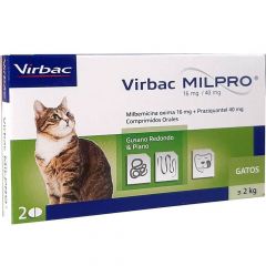 MILPRO 16mg/40mg GATO >2 kg x 2 COMP.
