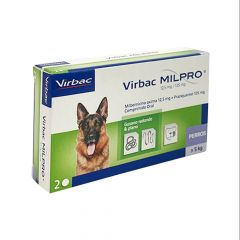 MILPRO 12,5mg/125mg PERRO >5 kg x 2 COMP.