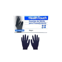 GUANTE NITRILO L/P NEGRO TALLA S - HEALTH TOUCH