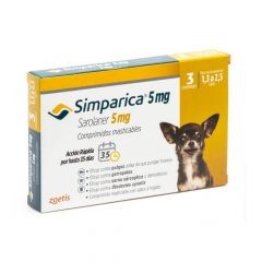 SIMPARICA 5 mg (1,3 - 2,5 kg) x 3 comp