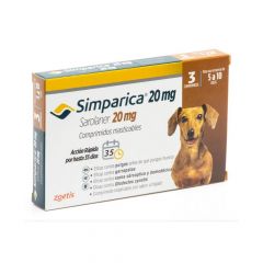 SIMPARICA 20 mg (5,1 - 10 kg) x 3 comp