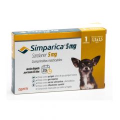 SIMPARICA 5 mg (1,3 - 2,5 kg) x 1 comp