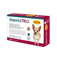 SIMPARICA TRIO 1.25 - 2.5KG x3 COMPRIMIDOS